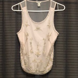 Pretty Beaded Pink Tank Top